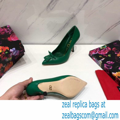 Dolce  &  Gabbana Thin Heel 10.5cm Leather Sicily Pumps Green 2021